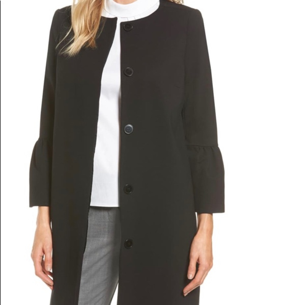 Charles Gray London Trumpet Sleeve Coat, Black, M